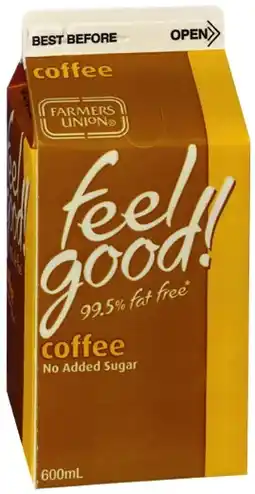 IGA Farmers Union Iced Coffee or Dairy Farmers Flavoured Milk 500-600mL Selected Varieties offer