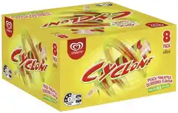 IGA Streets Cyclone Ice Block 8 Pack or Calippo Mini 10 Pack Selected Varieties offer