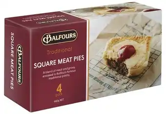 IGA Balfours Traditional Square Meat Pies 4 Pack offer