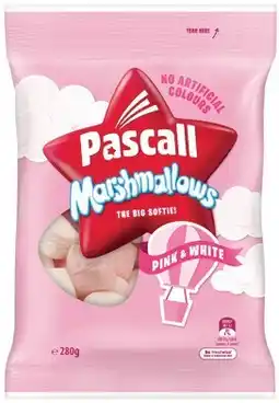 IGA Pascall Marshmallows 280g or Pascall Lollies 150-300g Bags Selected Varieties offer