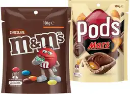 IGA M&M’s 130-180g, Pods 160g or Maltesers 120-140g Share Pack Selected Varieties offer