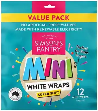 IGA Simson’s Pantry Super Soft Mini White Warps 12 Pack offer