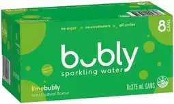 IGA Bubly Sparkling Water 8x375mL Selected Varieties offer