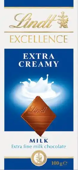 IGA Lindt Lindor or Excellence Chocolate Block 80‑100g Selected Varieties offer