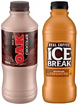 IGA Ice Break Real Coffee or Oak Flavoured Milk 750mL Selected Varieties offer