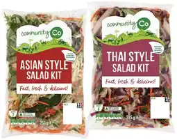 IGA Community Co Asian Style Salad Kit 250g or Thai Style Salad Kit 285g offer