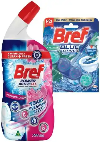 IGA Bref Rim Block Toilet Cleaner 42‑50g or Gel 600‑700mL Selected Varieties offer