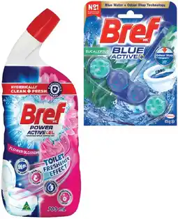 IGA Bref Rim Block Toilet Cleaner 42‑50g or Gel 600‑700mL Selected Varieties offer