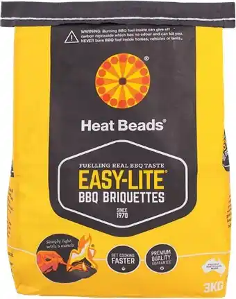 IGA Heat Beads Easy‑Lite BBQ Briquettes 3kg offer