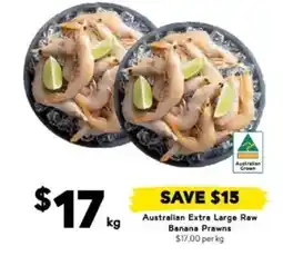 Drakes Australian Extra Large Raw Banana Prawns offer