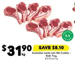 Drakes Australian Lamb Loin Rib Cutlets  Bulk Tray offer