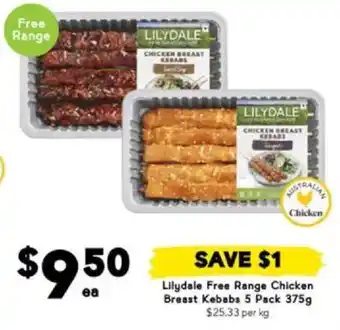 Drakes Lilydale Free Range Chicken Breast Kebabs offer