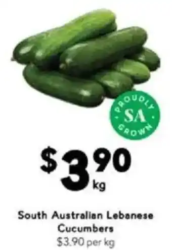 Drakes South Australian Lebanese Cucumbers offer