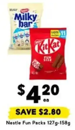 Drakes Nestle Fun Packs 127g-158g offer