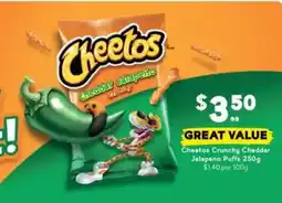 Drakes Cheetos Crunchy Cheddar Jalapeno Puffs offer