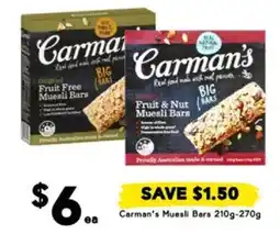 Drakes Carman's Muesli Bars 210g-270g offer