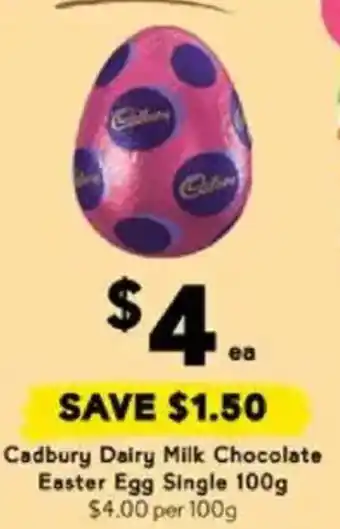 Drakes Cadbury Dairy Milk Chocolate Easter Egg Single offer