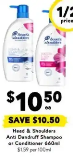 Drakes Head & Shoulders Anti Dandruff Shampoo or Conditioner offer