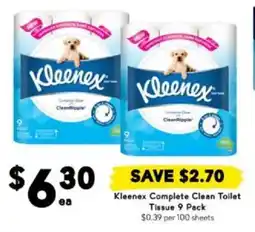 Drakes Kleenex Complete Clean Toilet Tissue offer