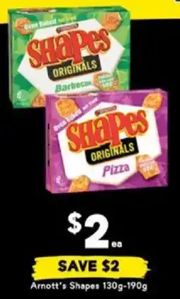 Drakes Arnott's Shapes 130g-190g offer