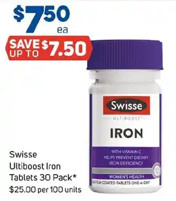 Foodland Swisse Ultiboost Iron Tablets 30 Pack offer