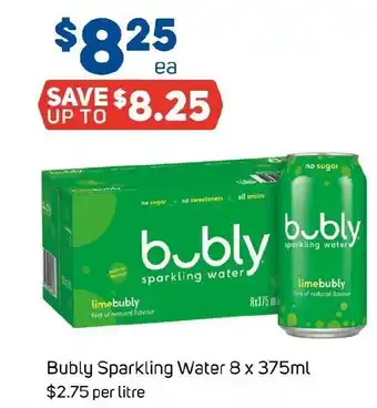 Foodland Bubly Sparkling Water 8 x 375ml offer