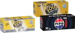 Coles Pepsi, Solo or Schweppes Soft Drink 10x375mL offer