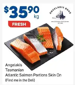 Foodland Angelakis Tasmanian Atlantic Salmon Portions Skin On offer