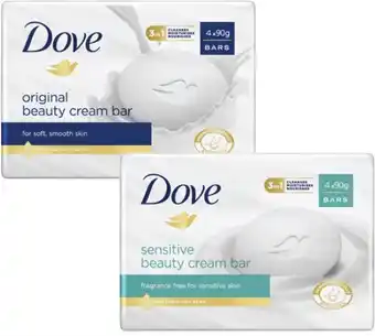 Coles Dove Beauty Bar Soap 4 Pack 360g offer