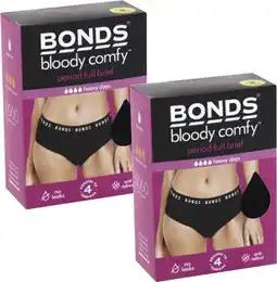 Coles Bonds Bloody Comfy Period Full Brief Heavy Assorted Sizes 1 Pack offer