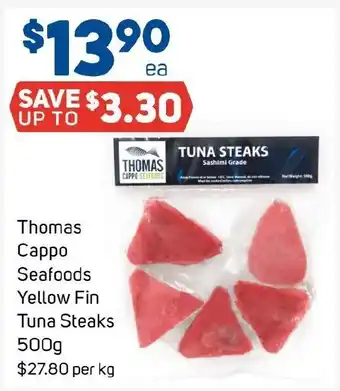 Foodland Thomas Cappo Seafoods Yellow Fin Tuna Steaks offer