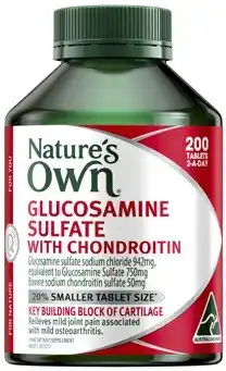 Coles Nature's Own Glucosamine Sulfate with Chondroitin Tablets 200 Pack offer