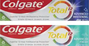 Coles Colgate Total Advanced Toothpaste 115g offer