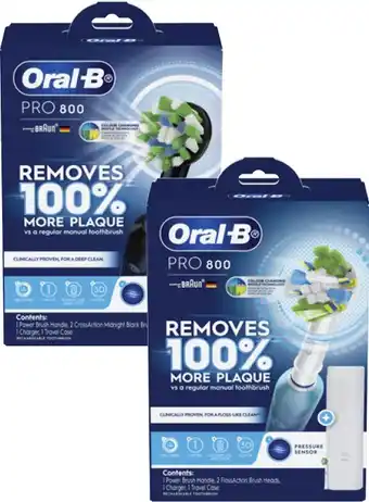 Coles Oral B Pro 800 Cross Action or Floss Action Electric Toothbrush Black 1 Pack offer