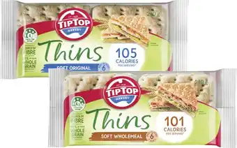 Coles Tip Top Thins 6 Pack 200g-240g offer