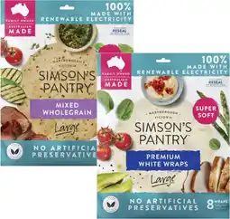 Coles Simson's Pantry Wraps 336g-528g offer