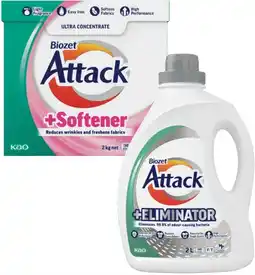 Coles Biozet Attack Plus Laundry Liquid 2 Litre or Powder 2kg offer