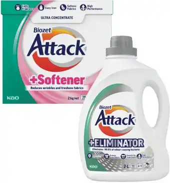 Coles Biozet Attack Plus Laundry Liquid 2 Litre or Powder 2kg offer