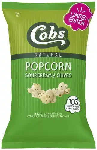 Coles NEW Cobs Sour Cream & Chives Popcorn 100g offer