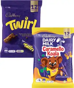 Coles Cadbury Sharepacks 120g-180g offer