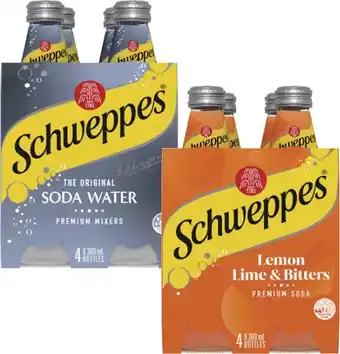 Coles Schweppes Soft Drink, Mixers or Mineral Water 4x300mL offer