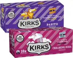 Coles Kirks Soft Drink 10x375mL offer