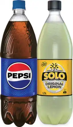 Coles Pepsi or Solo Soft Drink 1.25 Litre offer