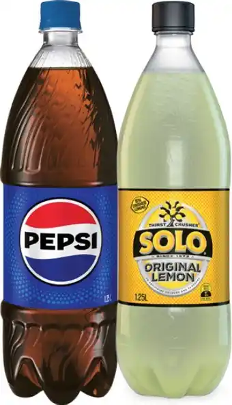 Coles Pepsi or Solo Soft Drink 1.25 Litre offer