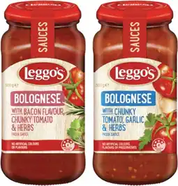 Coles Leggo's Chunky Pasta Sauce 490g-500g offer