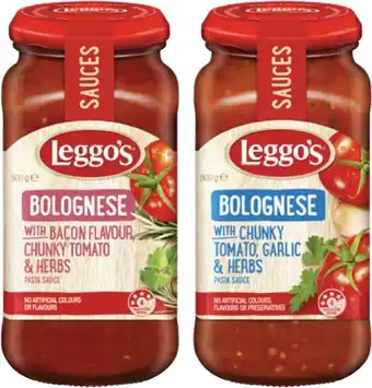 Coles Leggo's Chunky Pasta Sauce 490g-500g offer