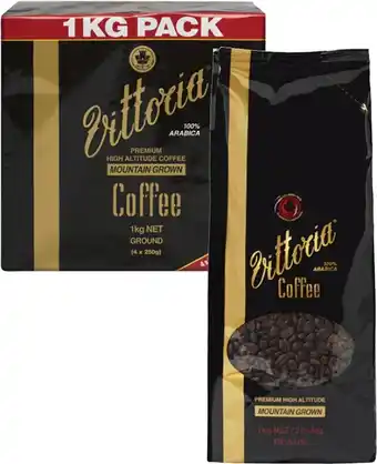 Coles Vittoria Mountain Grown Coffee Beans or Ground 1kg offer