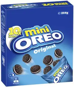 Coles Oreo Multipack Mini Cream Biscuits 204g offer