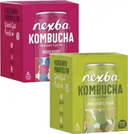 Coles Nexba Kombucha 4x330mL offer