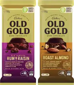 Coles Cadbury Old Gold Block Chocolate 170g-180g offer